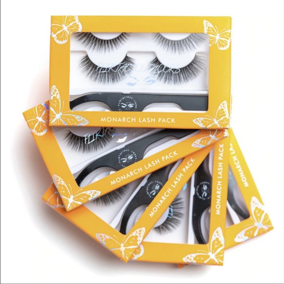 🔥 5/$50 BNIB Flirtatious Looks MONARCH Lashes Pack Bundle Duo w/applicator Silk - Picture 4 of 6